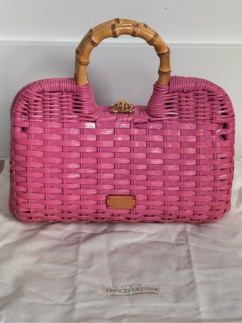 Frances Valentine Buzzy Basket Bag
Handbag with Bamboo Top Handles - Picture 8 of 12
